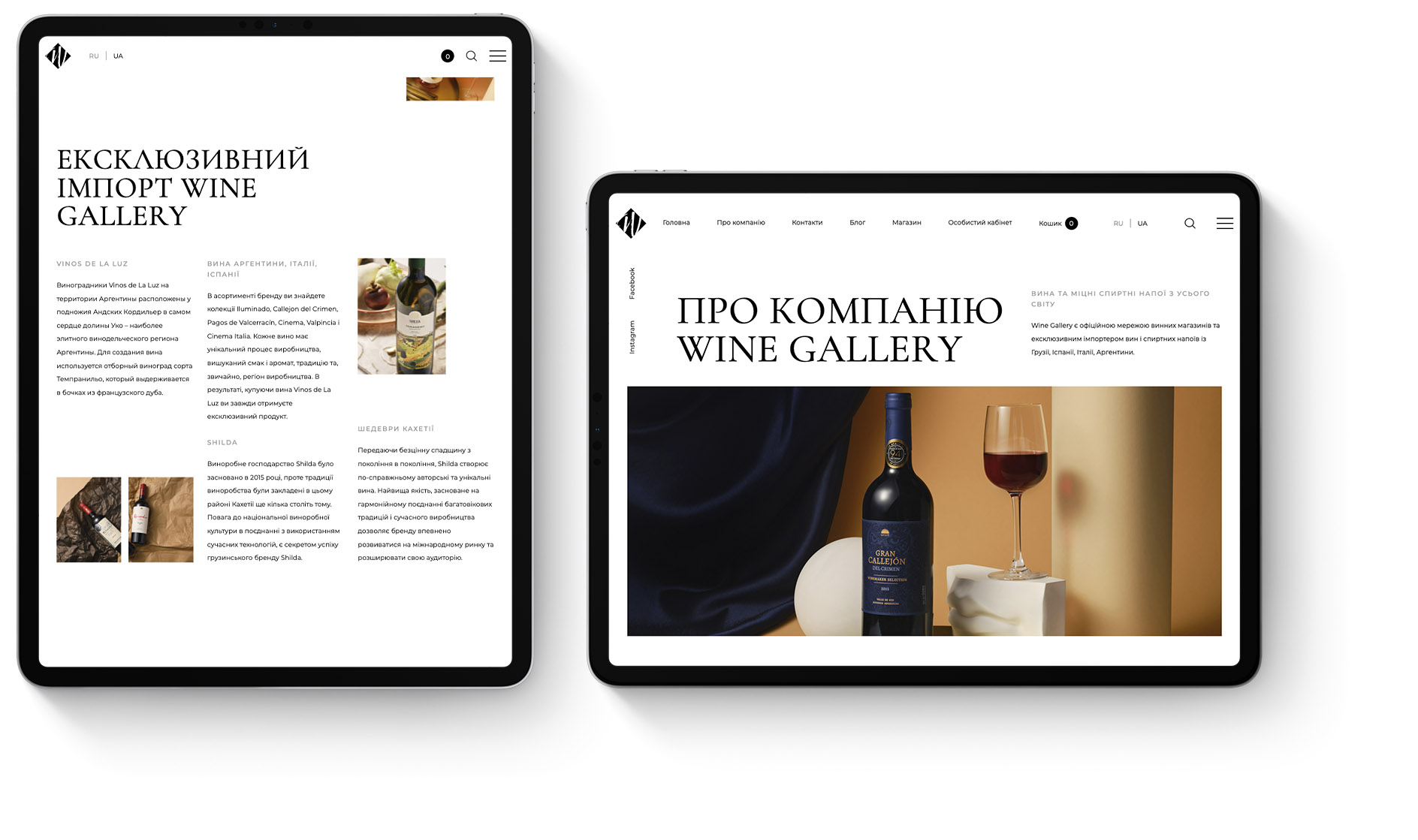 Концепція інтернет-магазину Wine Gallery