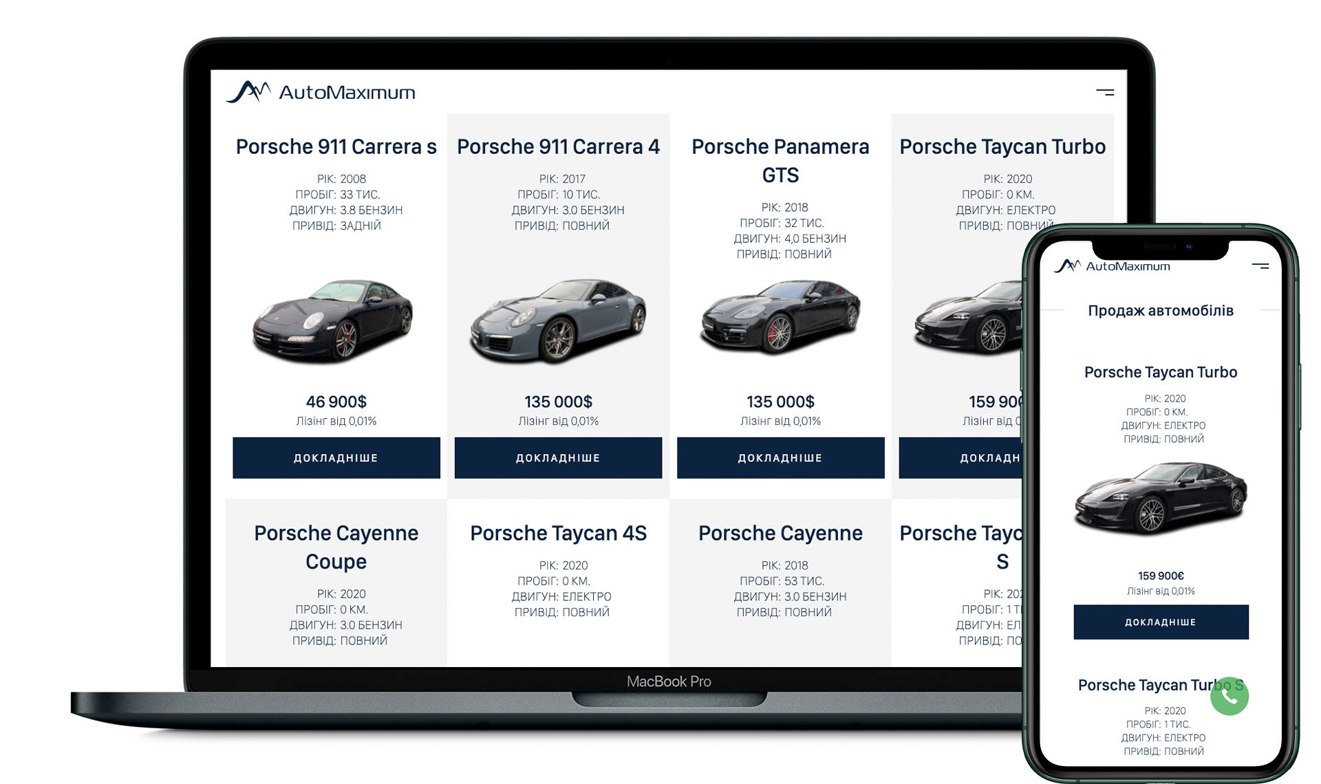 Розробка сайту для AutoMaximum